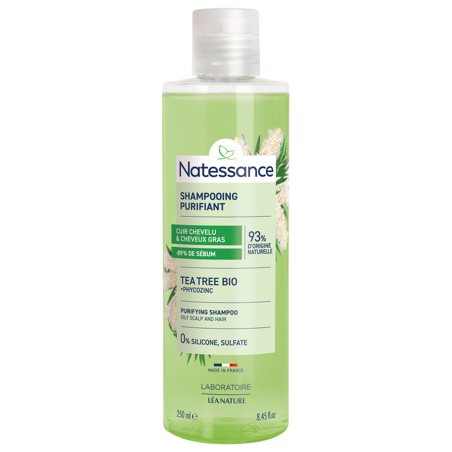Purifying Schampoo Natessance - Tea tree & Phycozinc