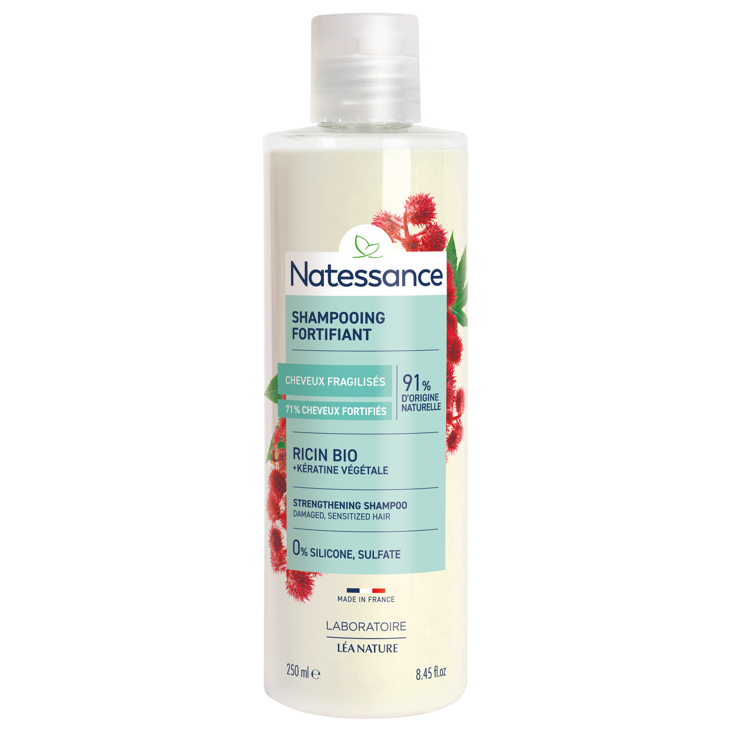 Natessance Strengthening Shampoo - Castor oil & plant keratin