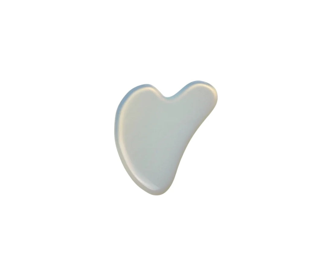 Heart Gua Sha vit opal