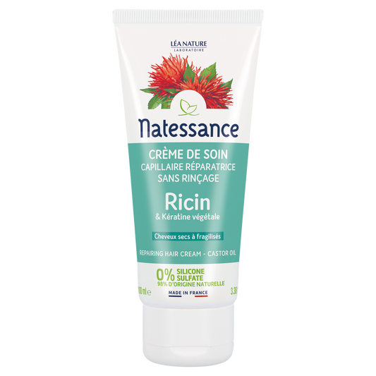 Natessance Repairing Hair cream - Castor oil & plant keratin